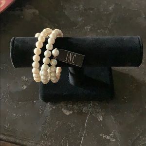 Faux pearl wrap bracelet